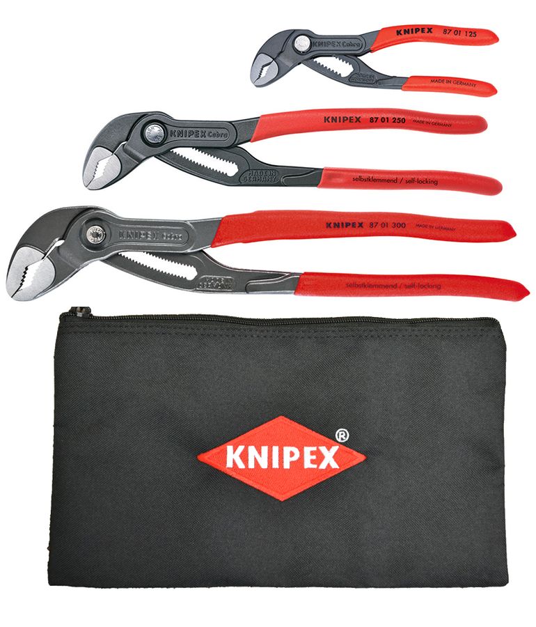 3 Pc Cobra® Set with Keeper Pouch | KNIPEX Tools